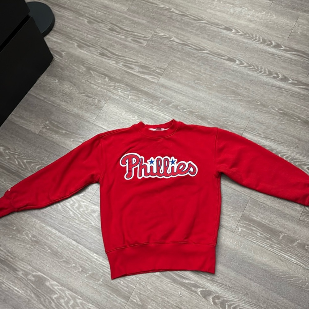 Red Mitchell & Ness Philadelphia Phillies Crewneck Sweatshirt